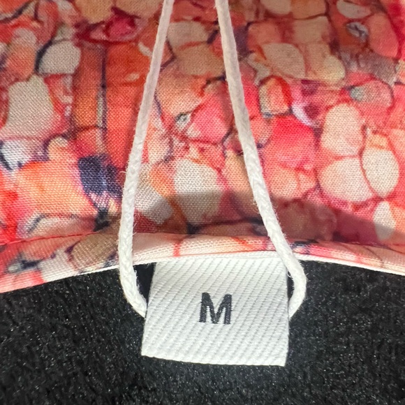 Ombre Bell Sleeve Dress V Neck Pink Teal Abstract Sz L NWT - Picture 7 of 9